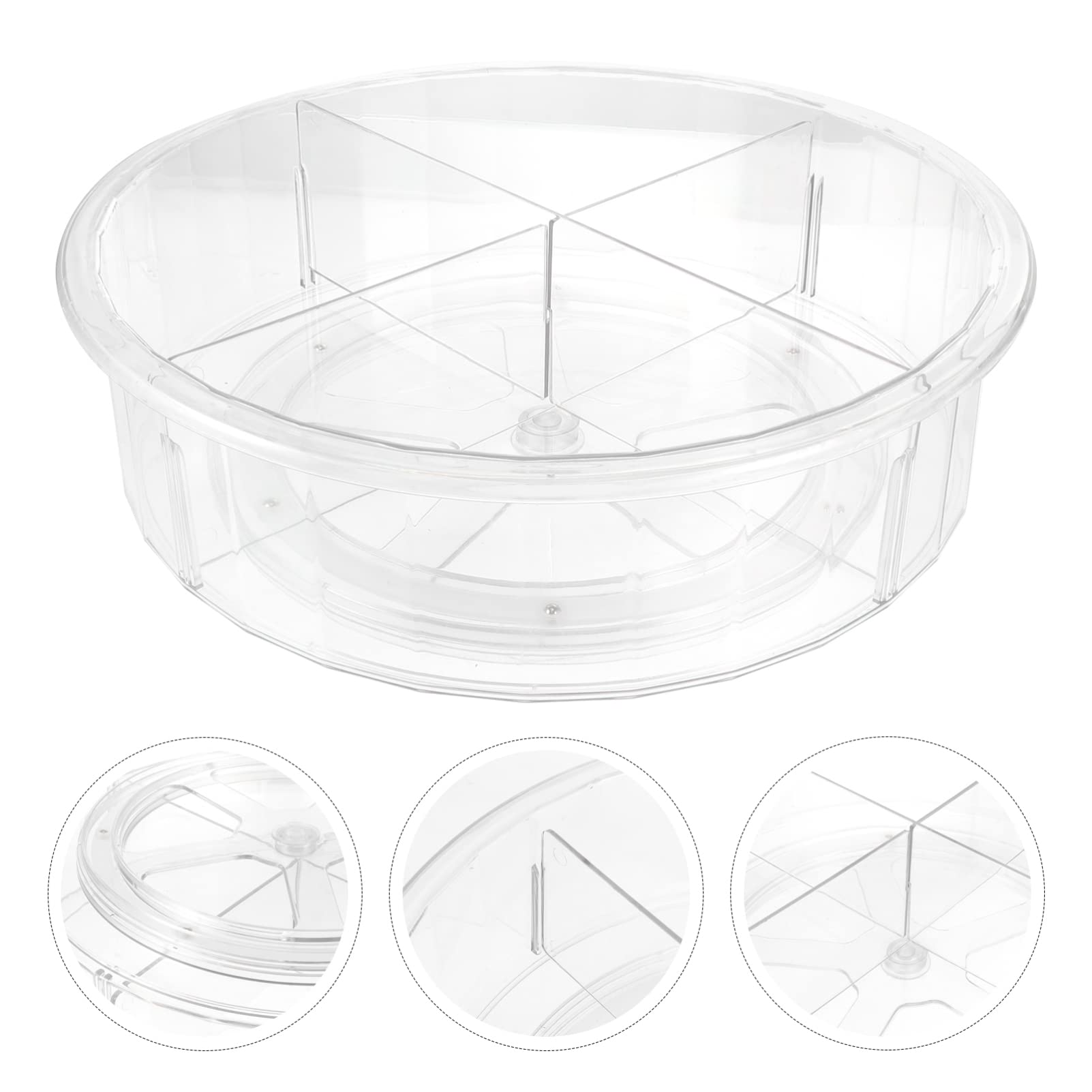 1pc Condiment Storage Rack Pantry Plastic Turntable Seasoning Bottle Holder Revolving Condiment Holder Desk Topper Shelf Bin Kitchen Rack Round White The Pet To Rotate Cosmetic Box