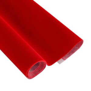 self adhesive velvet jewelry drawer liner multi-use velvet flocking contact paper for arts crafts (red, 17.7x117 inches)