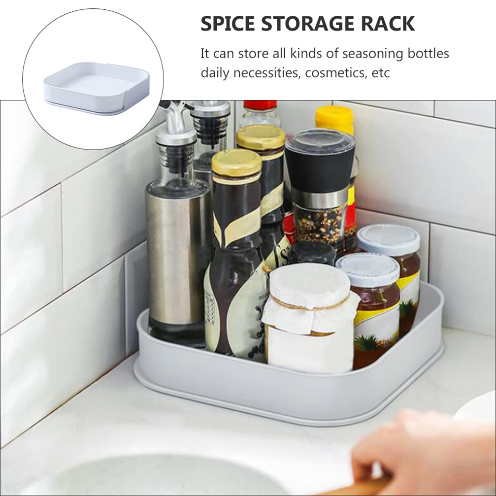 Hemoton 1pc Plastic Storage Dresser Seasoning Organizer for Cabinet Turntable Cake Stand Storage Rack Rotating Rack Spices Vanity Desk Rotating Spice Rack to Rotate White Food Single Layer