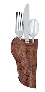 HAPPY DEALS ~ Cowboy Holster Silverware Holders | 24 Pack | 5.5 Inch |Western Party | Cardstock Brown