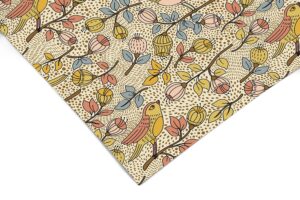 vintage floral bird contact paper | peel and stick paper | shelf liner | drawer liner 1438 12in x 24in (2ft)
