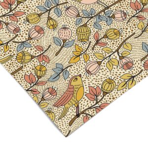 Vintage Floral Bird Contact Paper | Peel And Stick Paper | Shelf Liner | Drawer Liner 1438 12in x 24in (2ft)