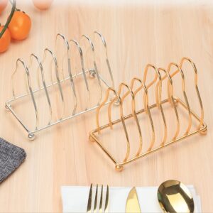 Teensery Iron Metal Plate Organizer Dish Rack Pot Cup Lid Drying Storage Holder Stand for Home Kitchen Cabinet, 6 Slots (Gold)