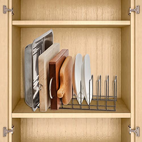 WenZBros Kitchen Pot&Pan Lid Organizer, Rack Holder, Rest Cutting Board, Baking Sheet, Stainless Steel, Satin Nickel