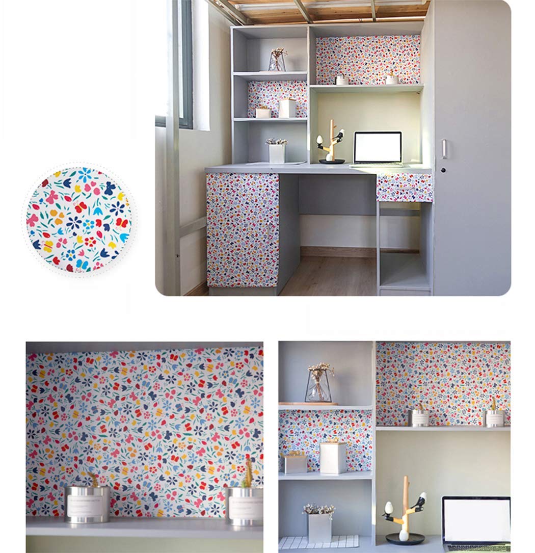 Self Adhesive Vinyl Floral Butterfly Drawer Shelf Liner Contact Paper for Kitchen Cabinets Dresser Furniture Decal17.7x78.7 Inches