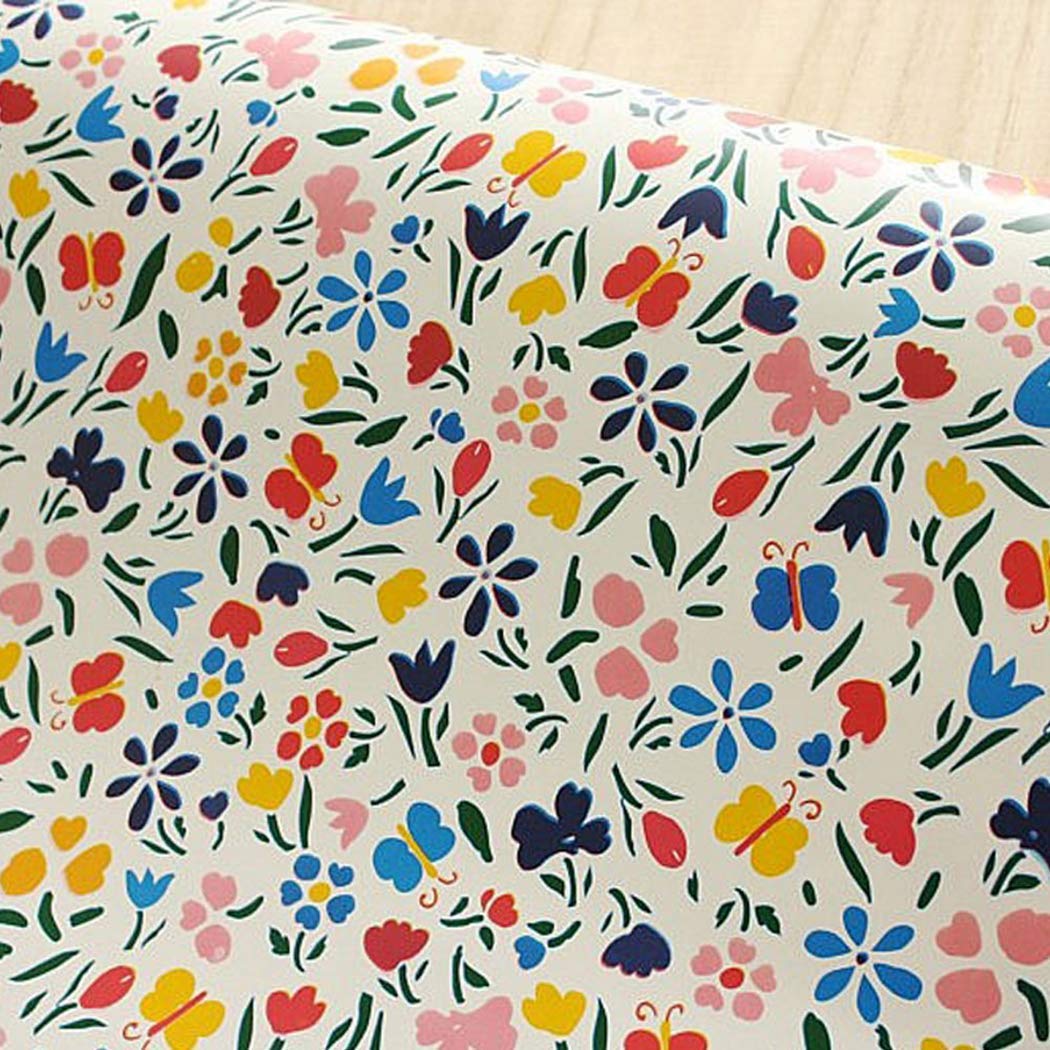 Self Adhesive Vinyl Floral Butterfly Drawer Shelf Liner Contact Paper for Kitchen Cabinets Dresser Furniture Decal17.7x78.7 Inches