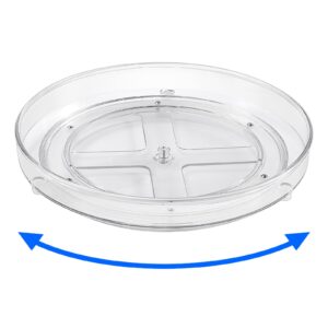 LEEYUBAY Lazy Susan Organizer Plastic Clear Lazy Susan Turntable for Cabinet 10.6" Round Rotating Spice Rack Cosmetic Makeup Organizers for Kitchen Vanity Countertop Fridge Bathroom