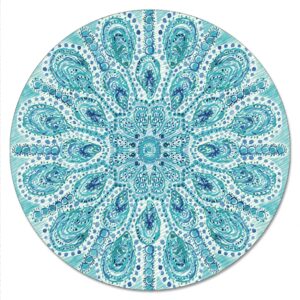 ocean fantasy 4mm heat tolerant tempered glass lazy susan turntable 13" round cake plate, pizza stand, condiment caddy