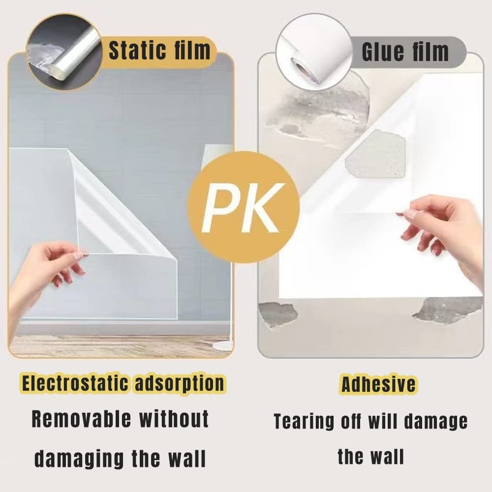 Electrostatic Absorption Wall Protective Film, Self-Adhesive Removable Wall Electro Static Protective Film, Electrostatic Protective Film Oil Proof Waterproof Sticker Easy to Clean (A-6.6 ft)