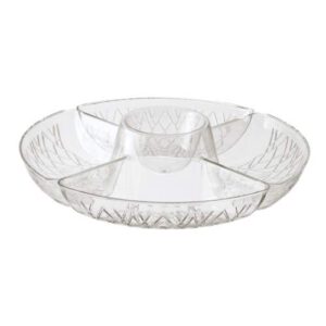 hanna k signature collection plastic 5-compartment crystal lazy susan | clear | pack of 1 (60273)