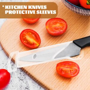 Luxshiny Knoves 6pcs Plastic Knife Case Clear Covers Sleeves Knives Guard Universal Sheath Blade Guards Protector for Bread Carving Chef Cleaver Kitchen Knife 13.5X3.85X0.5CM Chef Backpack