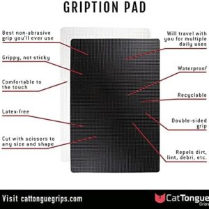 Non-Adhesive Grip Pad Combo Pack by CatTongue – Portable Multi-Purpose Non Slip Mat for Preventing Tools, Gadgets, and Gear from Slipping, Sliding, or Shifting (Black & Clear)