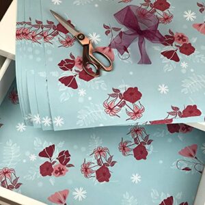 scentennials poppy delight scented drawer liners - (16.5 x 22 inch) poppy floral print - premium quality shelf liner sheets - ideal for kitchen, drawer & closet, non-adhesive design
