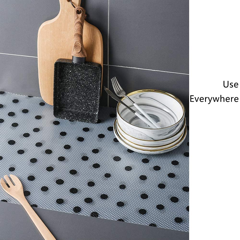 Shelf Liners,Non-Adhesive EVA Cabinet Drawer Liner Fridge Pad,Waterproof Kitchen Refrigerator Mat, Washable Cupboard Liners for Kitchen Home 17.7"×47.2" (Wave Point)