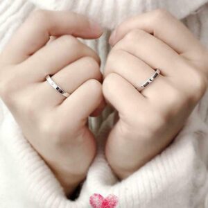 BTSEURY 2Pcs Adjustable Rings Couples,Rings for Women Men,Promise Engagement Rings for Lovers His and Her Set Sun and Moon 2In1 I Love You Heart Rings