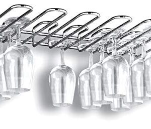 BelleVie Wall Mounted Glass Rack, Stainless Steel, L 12 1/2" x W 17 3/4" x H 2 1/8" x 1" channel spacing"