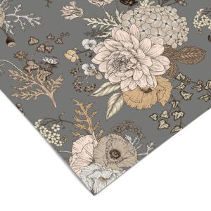 Dark Vintage Floral Contact Paper | Shelf Liner | Drawer Liner Peel and Stick Paper 1101