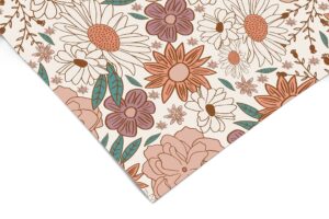 boho garden pink contact paper | shelf liner | drawer liner | peel and stick paper 1397 12in x 96in (8ft)
