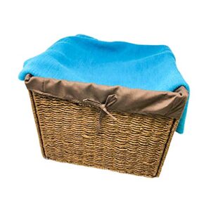 removable brown fabric liner to fit 13" x 13" x 10" square basket by trademark innovations (liner only)