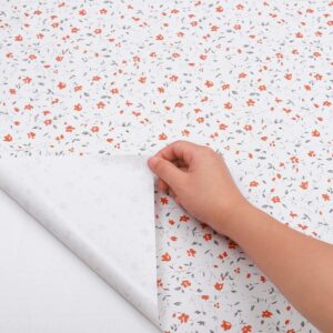 self adhesive orange small floral drawer liner contact paper for shelves cabinets dresser cupboard table furniture walls decal 17.7x117 inches