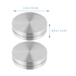 DOITOOL 2pcs Dining Table Aluminum Turntable Round Aluminum Rotating Bearing Plate Aluminum Discs Cake Decorating Stand Cake Revolving Cake Turntable Base Ball to Rotate Aluminum Alloy Cd