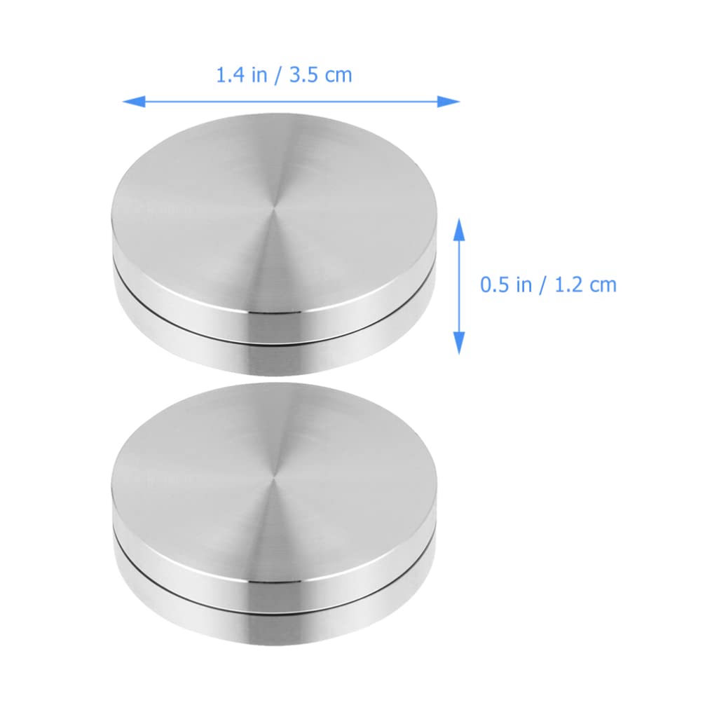 DOITOOL 2pcs Dining Table Aluminum Turntable Round Aluminum Rotating Bearing Plate Aluminum Discs Cake Decorating Stand Cake Revolving Cake Turntable Base Ball to Rotate Aluminum Alloy Cd