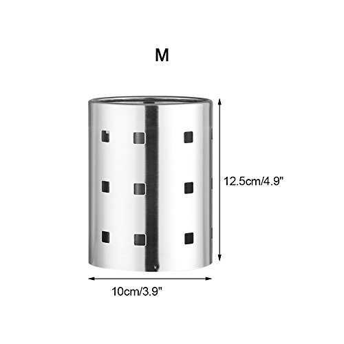 GLOGLOW Utensil Holder Stainless Steel, Kitchen Utensil Holder Caddy, Chopsticks Cutlery Cooking Utensil Organizers, Tableware Storage Rack(M)