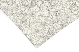 contact paper vintage floral cream | shelf liner | drawer liner | peel and stick paper 1198 24in x 24in (2ft)