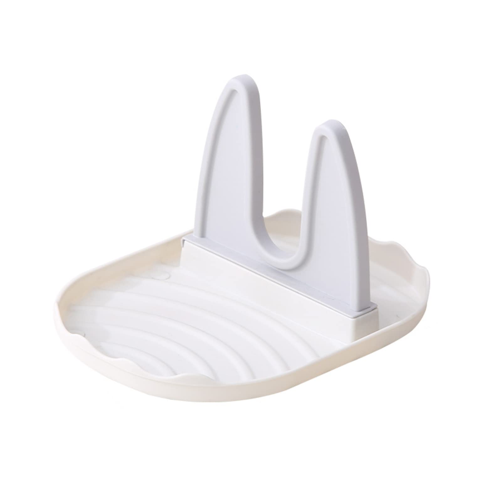 HEVIRGO Pot Cover Rack Water Draining Pot Lid Holder Holding Kitchen Supplies White Grey