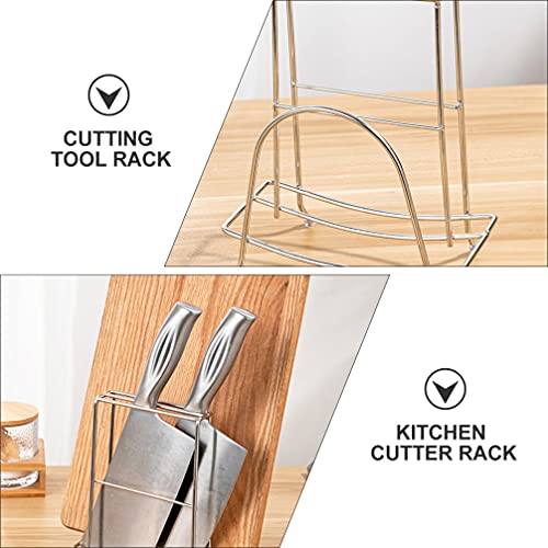 Housoutil Stainless Steel Kitchenware Storage Organizer Racks Multi Layer Function Cutting Board Holder Pot Lid Chopping Board Rack Stand Silver