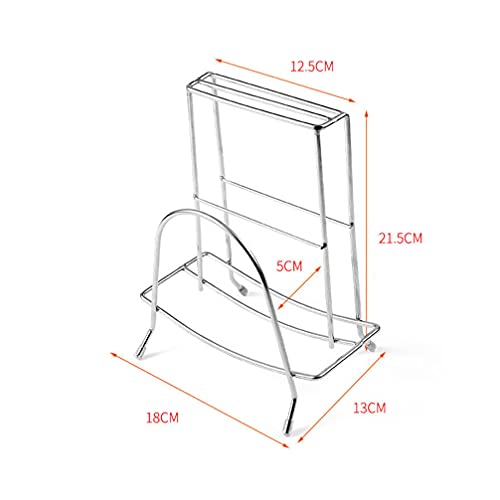 Housoutil Stainless Steel Kitchenware Storage Organizer Racks Multi Layer Function Cutting Board Holder Pot Lid Chopping Board Rack Stand Silver