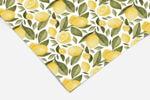 lemon floral kitchen contact paper | shelf liner | drawer liner | peel and stick paper 404 12in x 24in (2ft)