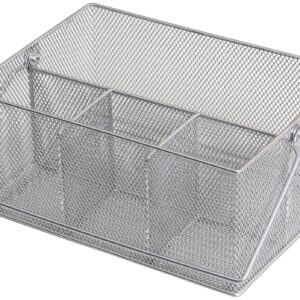 YBM HOME Mesh Silver Condiment Caddy / Kitchen Supply, Utensil, Napkin Holder (w'7 L'9.1/4 Depth 4'3/8 Inch) 1151M (1)