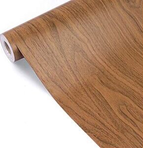 hoyoyo 17.8 x 118 inches self-adhesive shelf liner, self adhesive dresser drawer paper wall sticker home decoration brown