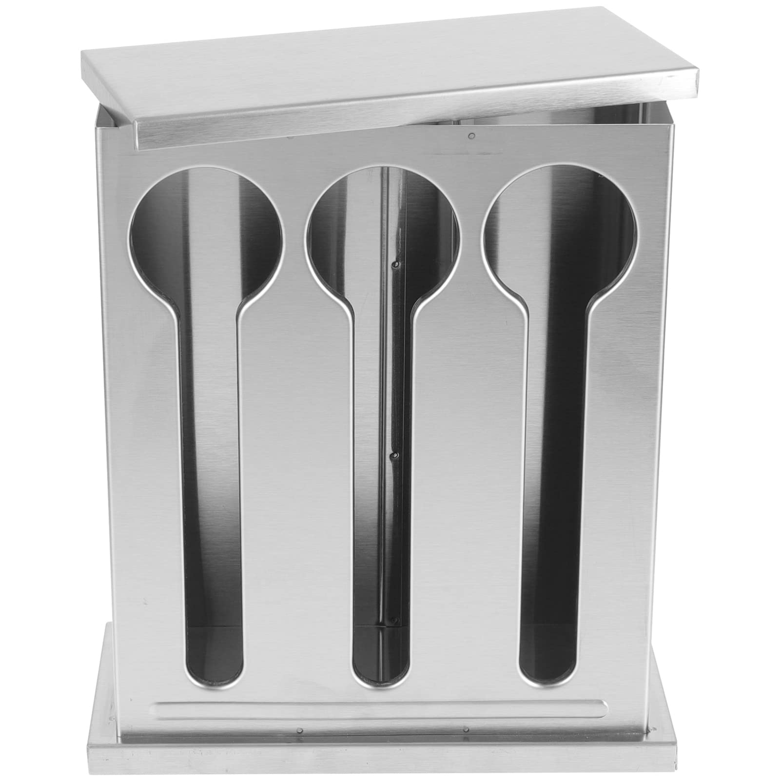 UPKOCH Utensil Dispenser 3 Compartment Stainless Steel Cutlery Organizer Silverware Holder Caddy Forks Spoons Knives Flatware Dispenser for Restaurant Kitchen