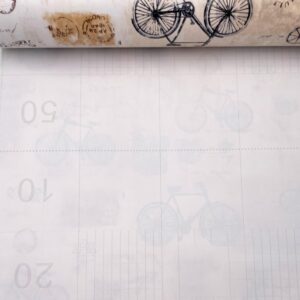 Yifely Shabby Chic Bikes Furniture Paper Self-Adhesive Shelf Liner Drawer Locker Sticker 17.7 Inch by 9.8 Feet
