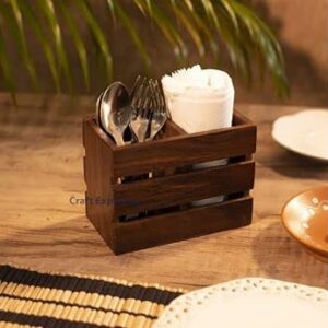 Wooden Cutlery Holder Case Wooden Cooking Utensils Organizer Vintage Cutlery Holder Rustic Flatware Utensil Wood for Farmhouse Kitchen Decor, Kitchen Organizer BY HANDICRAFTS GOODS