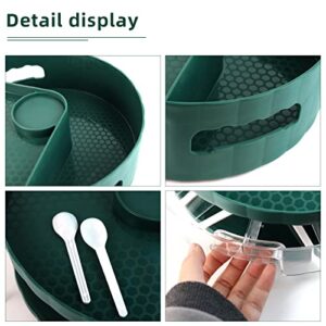 YUENZILN Lazy Susans Organizer,Pull-Out Type Rotary Table Top Seasoning Rack, Used for Kitchen, Tableware,Cabinet, Table Top Organization, (Green)