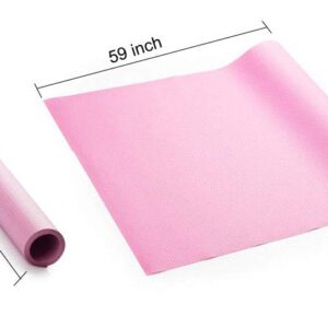 EVA Cabinet Liner, Non-Slip Shelf Liners for Kitchen cabinets, Cupboard Drawer Cushion Mats, DIY Multipurpose Bathroom Waterproof Pads, 17.7 x 59 inches - Pink