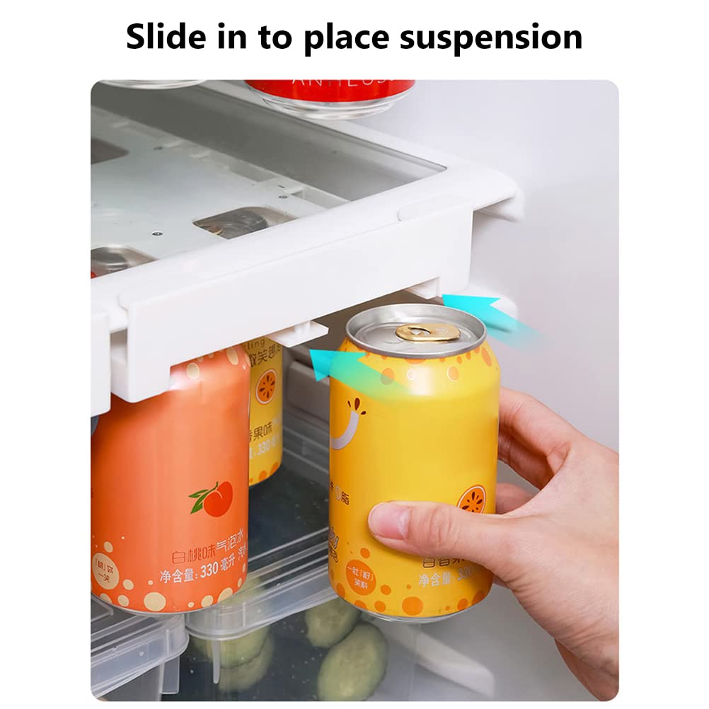 ariarly Soda Can Organizer for Refrigerator, Hanging Refrigerator Organizer Bins,Beverage Can Dispenser Holder, Soda Can Organizer for Freezer Cabinet Countertops Fridge Kitchen Organization