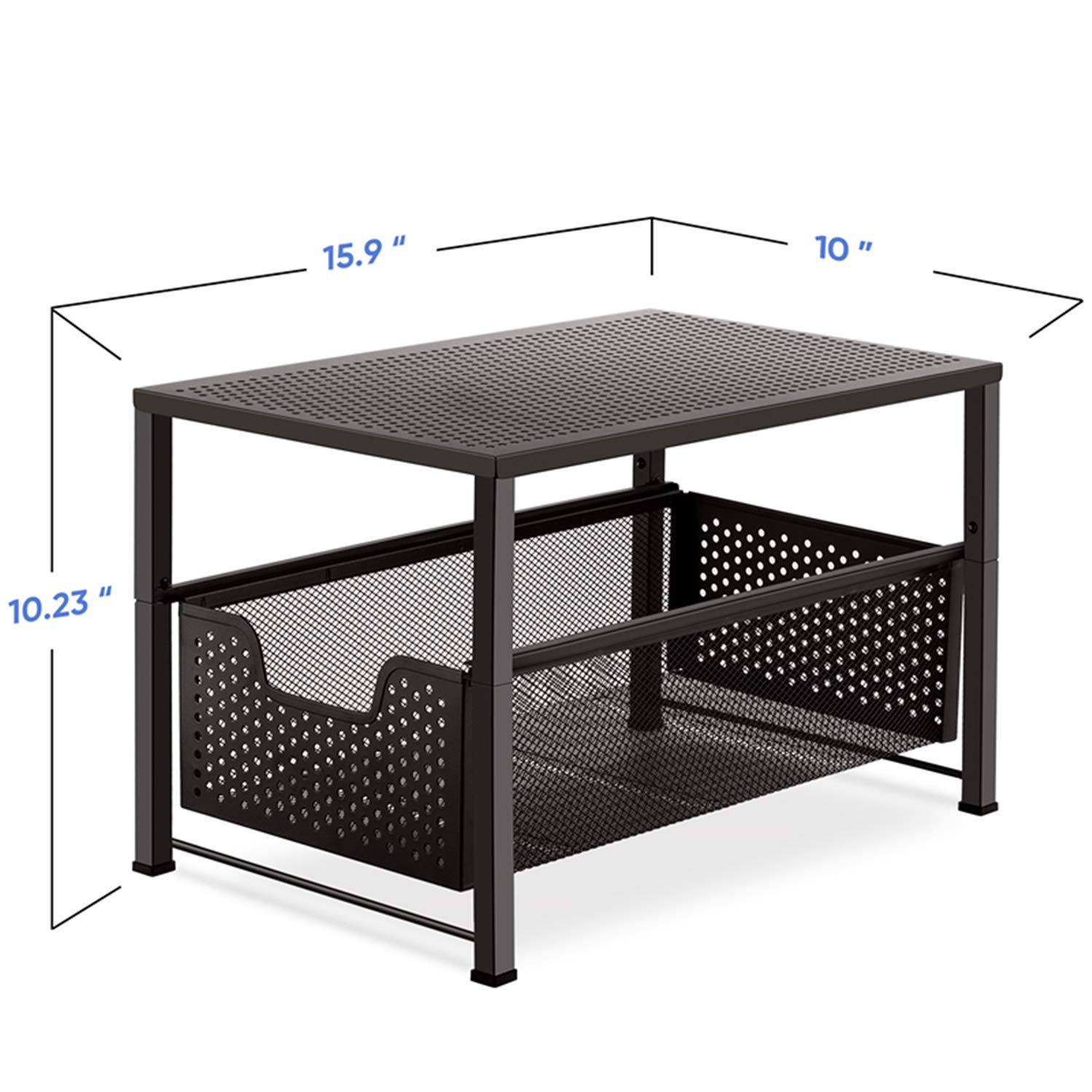 Bextsware Auledio Stackable Multi-Function Under Sink Cabinet Sliding Basket Organizer Drawer, Bronze