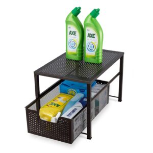 Bextsware Auledio Stackable Multi-Function Under Sink Cabinet Sliding Basket Organizer Drawer, Bronze