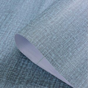 yija self-adhesive linen blue pattern waterproof shelf drawer liner cabinet sticker，wallpaper 15.6inch by 98inch