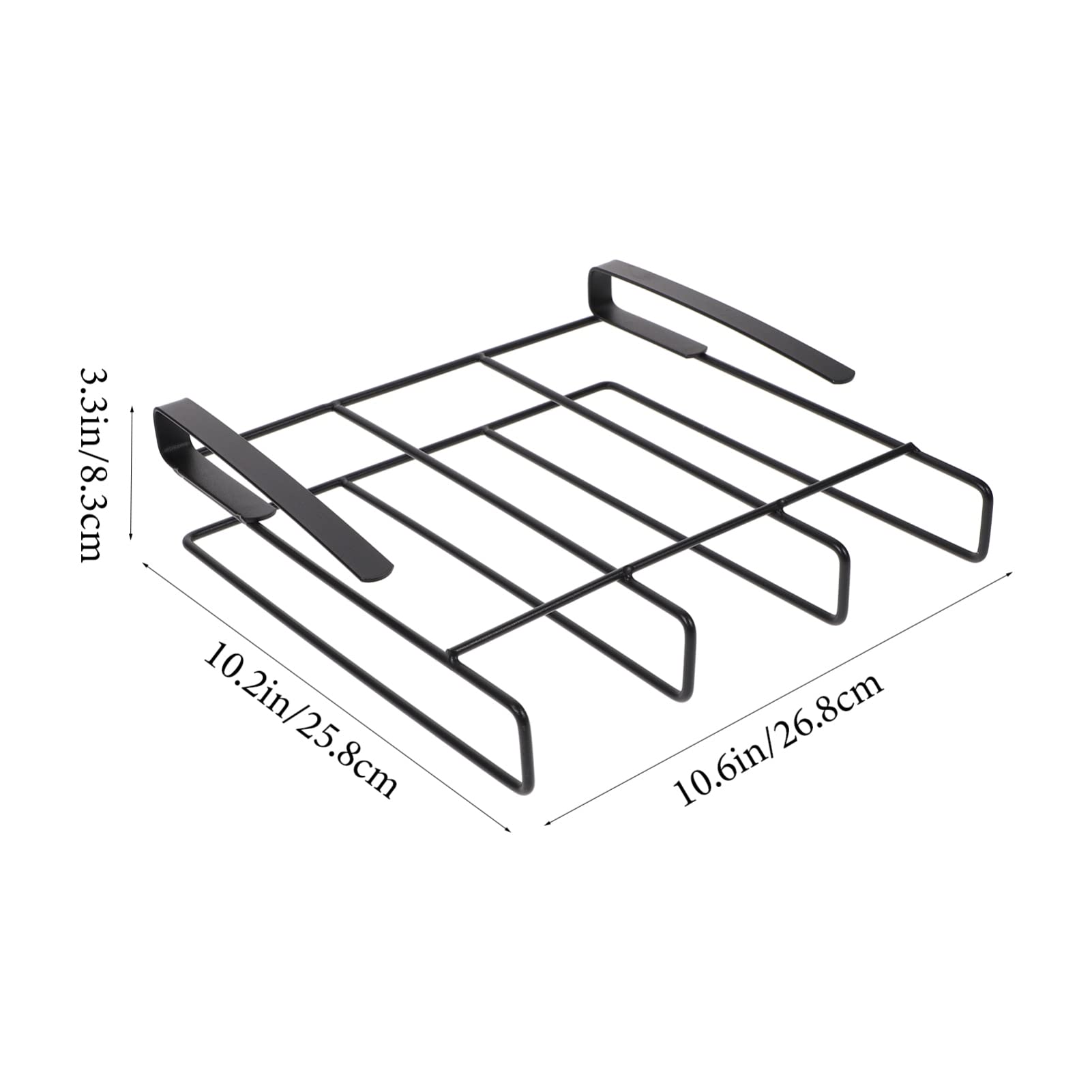 Anneome for Cabinet Lid Black Racks Holder Stand Kitchen Organizer Cutting Organizers Bakeware Metal Rack The Under Shelf Wall Supplies Board Storage Mount Pot Hanging Over Chopping