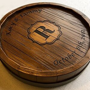 Wine Barrel Monogram and Personalized Lazy Susan