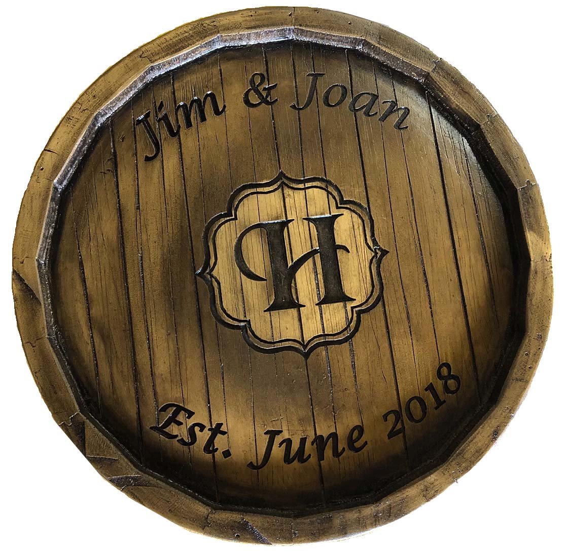 Wine Barrel Monogram and Personalized Lazy Susan