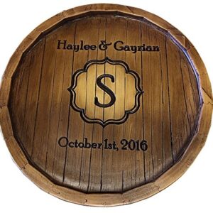 Wine Barrel Monogram and Personalized Lazy Susan