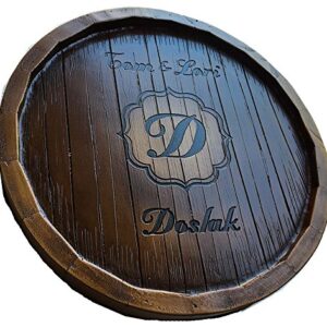 Wine Barrel Monogram and Personalized Lazy Susan