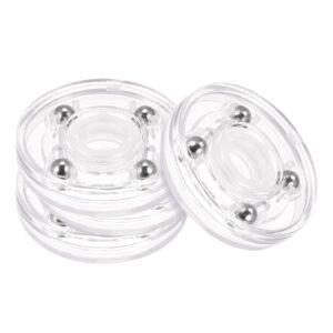 meccanixity 2inch rotating swivel stand with steel ball bearings lazy susan base turntable for kitchen corner cabinets, clear pack of 4