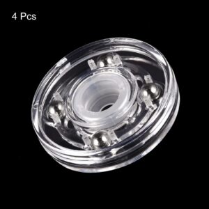 MECCANIXITY 2inch Rotating Swivel Stand with Steel Ball Bearings Lazy Susan Base Turntable for Kitchen Corner Cabinets, Clear Pack of 4